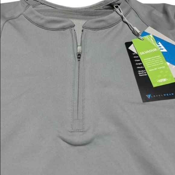 WOMENS SHIRT, SMALL ZIPPER SPORTS SHIRT, UV PROTECTION, PEBBLE GREY BREATHABLE - Picture 6 of 6